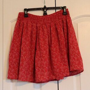 Old Navy 100% Cotton Lined flowy red with white stars skirt Size Large